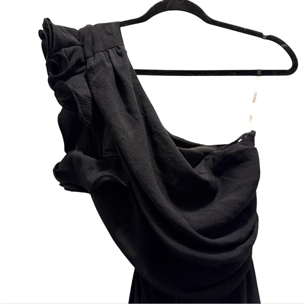Fashion Nova- Gia Tiered Ruffle Mini Dress -Black- XL- LBD HoCo-Small Flaw- NWT - Picture 6 of 10